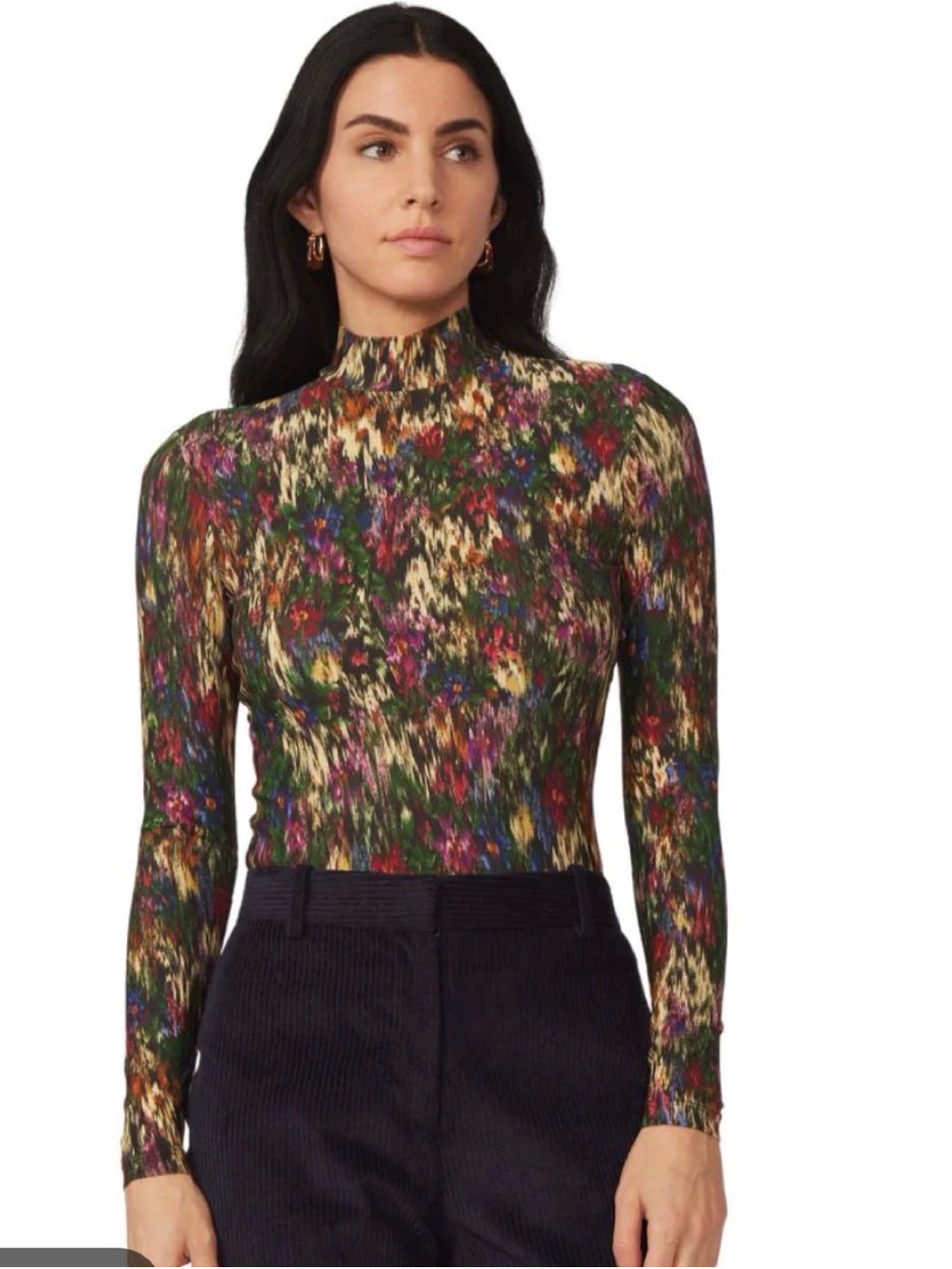Gilner Farrar Evie Top In Moody Moire Long Sleeve Multicolor Top Small